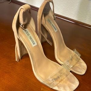 Steve Madden suede nude heels
